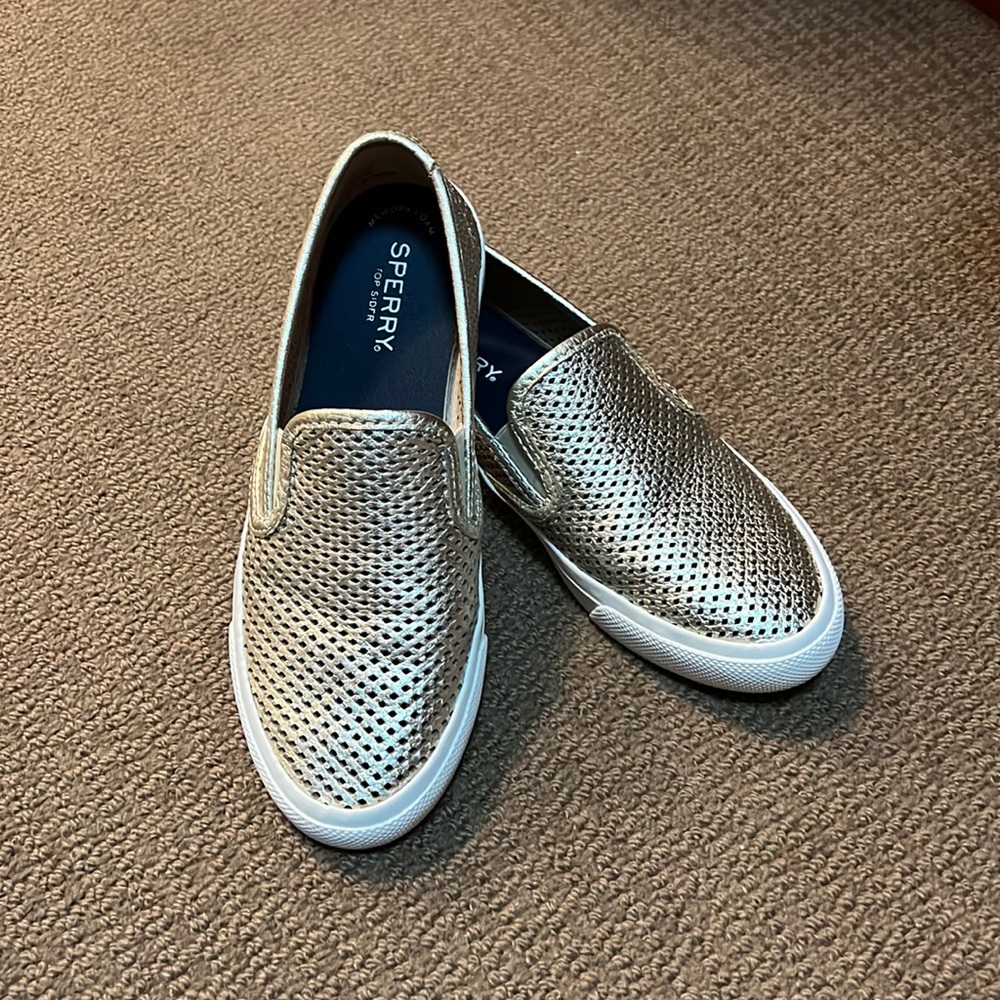 Seaside Perfortrated Leather Slip On Sneakers